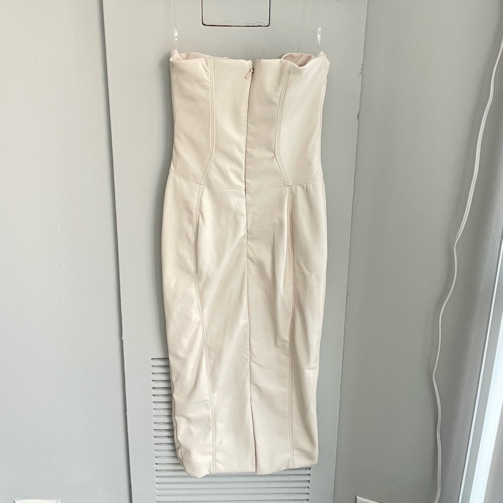 HOUSE OF CB Camilla Strapless Faux Leather Dress S - Picture 7 of 8